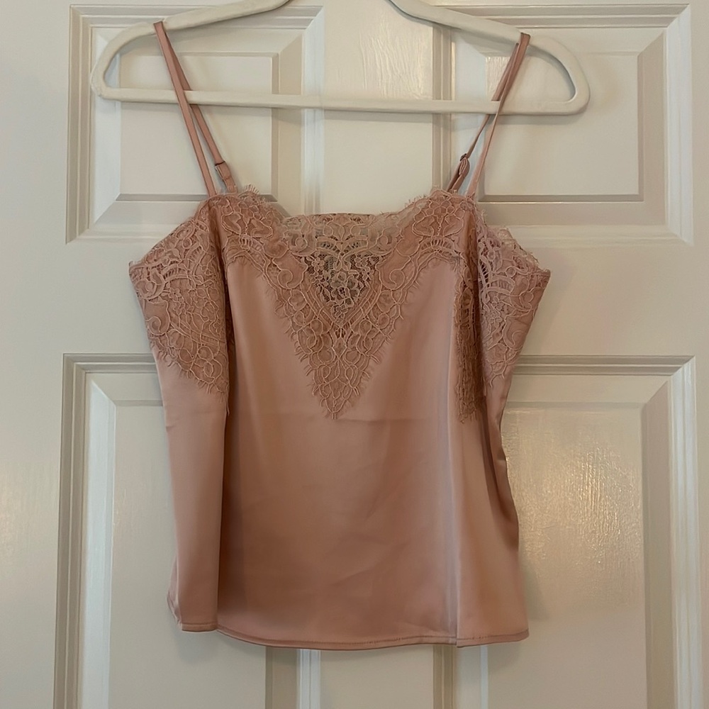 Pink Lace Satin Top